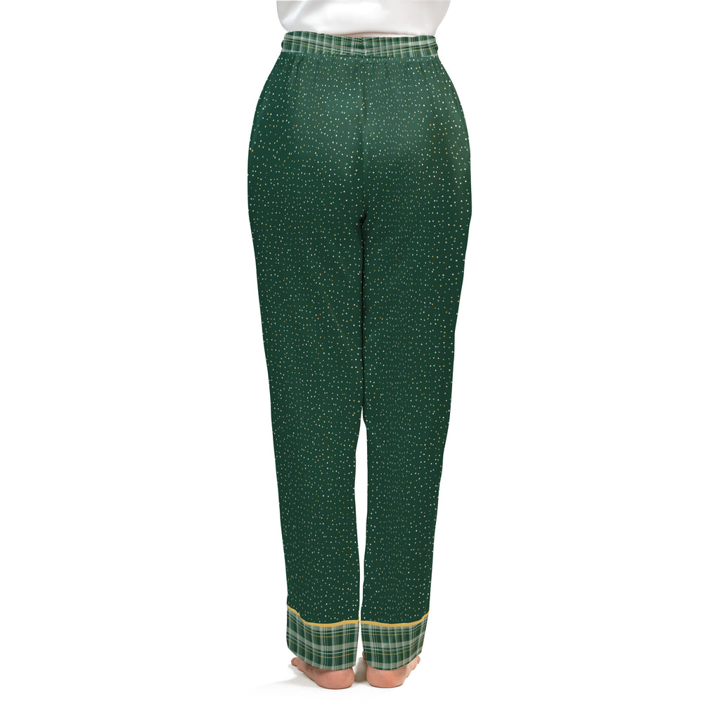 Back view of the Sage & Honey satin pajama pants on a plain white background